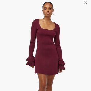 Ruffle Sleeve Sweater Dress